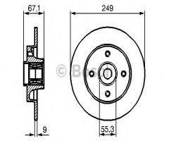 Bosch 0986479279 tarcza hamulc.+łożysko(zest. 1 szt)peugeot citroen, citroËn c4 i (lc_)
