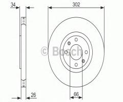 Bosch 0986479288 tarcza hamulc. peugeot 307  03-  2,0hdi, citroËn c4 picasso i (ud_)