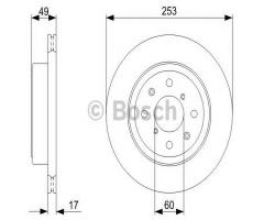 Bosch 0986479370 tarcza hamulc. opel agila  03-07 wen., opel agila (a) (h00), subaru justy iii (g3x)