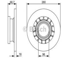 Bosch 0986479389 tarcza hamulc. ford transit  06- tył, ford transit autobus