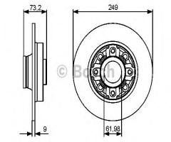Bosch 0986479400 tarcza hamulc.+łożysko(zest. 1 szt) peugeot tył, citroËn c4 ii (b7)
