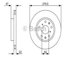 Bosch 0986479403 tarcza hamulc. fiat sedici 06- przód, fiat sedici, suzuki sx4 sedan (gy)