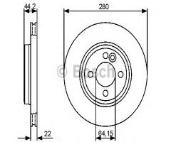 Bosch 0986479437 tarcza hamulc. mini cooper  06-, mini mini (r56)