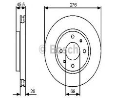 Bosch 0986479471 tarcza hamulc. mitsubishi lancer  03-07 przód, mitsubishi galant vi (ea_)