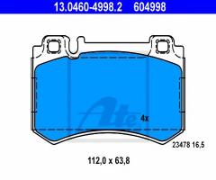 Ate 13.0460-4998 klocki hamulcowe mercedes w220 s-klasa s55amg 02- ty, mercedes-benz sl (r230)