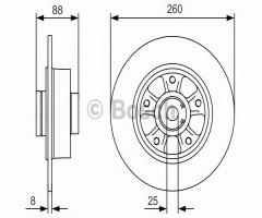 Bosch 0986479575 tarcza hamulc.+łożysko(zest. 1 szt) renault tył