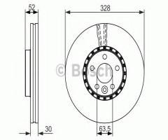 Bosch 0986479621 tarcza hamulc. volvo xc60  08- przód, volvo xc60