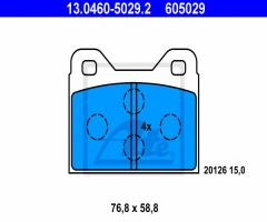 Ate 13.0460-5029 klocki hamulcowe bmw 1600-2000 69-75, bmw 02 (e10)