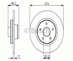 Bosch 0986479695 tarcza hamulc. mercedes citan (415), mercedes-benz citan nadwozie pełne (415)