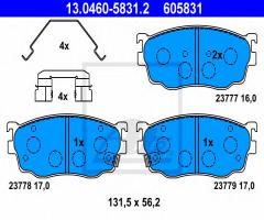 Ate 13.0460-5831 klocki hamulcowe mazda 626 97-02 z akustycznym czujnikiem zużycia, mazda 626 v (gf)