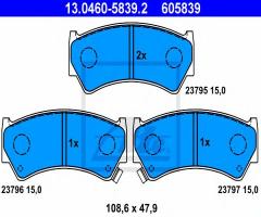 Ate 13.0460-5839 klocki hamulcowe suzuki baleno 99- z akustycznym czujnikiem zużycia