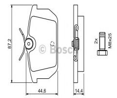 Bosch 0986491030 klocki hamulc. fiat brava, bravo  95-98 tył, alfa romeo 33 (907a), fiat tipo (160)