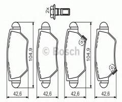 Bosch 0986494014 klocki hamulc. opel astra g, zafira tył, opel astra g hatchback (f48_, f08_)