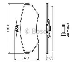 Bosch 0986494021 klocki hamulc. vw passat 96-99 1,6-1,9tdi, audi a4 (8d2, b5), vw passat (3b2)