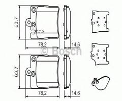 Bosch 0986494022 klocki hamulc. mercedes w210  96-02 tył, mercedes-benz klasa e (w210)