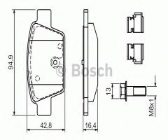 Bosch 0986494030 klocki hamulc. fiat stilo  01- tył, fiat stilo (192)