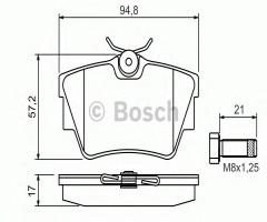 Bosch 0986494040 klocki hamulc. renault trafic  01- tył, nissan primastar autobus (x83)
