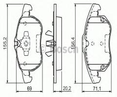Bosch 0986494073 klocki hamulc. opel vectra c  02-08, fiat croma (194)