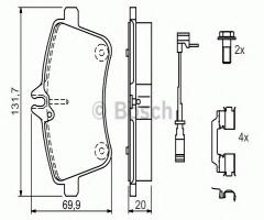 Bosch 0986494085 klocki hamulc. mercedes w245 b-klasa  04-, mercedes-benz klasa a (w169)