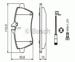 Bosch 0986494087 klocki hamulc. mercedes w169 a-klasa  04-  a170-a2, mercedes-benz klasa a (w169)