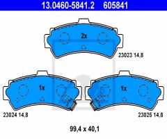 Ate 13.0460-5841 klocki hamulcowe nissan almera 95-99 tył z akustycznym czujnikiem zużycia