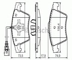 Bosch 0986494107 klocki hamulc. vw t5  03- koła 16 z czuj.