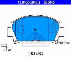 Ate 13.0460-5845 klocki hamulcowe toyota avensis 00-01, toyota avensis (_t22_)