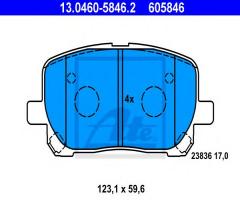 Ate 13.0460-5846 klocki hamulcowe toyota avensis verso 01-, toyota avensis verso (_clm2_, _acm2_)