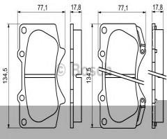 Bosch 0986494153 klocki hamulc. toyota landcruiser  02- 3,0 d-4d, mitsubishi pajero iv (v8_w, v9_w)