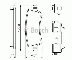 Bosch 0986494213 klocki hamulc. ford s-max  06- tył, ford galaxy (wa6)