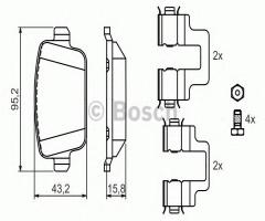 Bosch 0986494214 klocki hamulc. ford mondeo  07- tył, ford mondeo iv turnier (ba7)