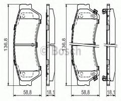 Bosch 0986494221 klocki hamulc. mazda 6  07- przód, mazda 6 hatchback (gh)