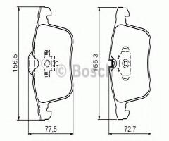 Bosch 0986494280 klocki hamulc. opel vectra c 3,0 v6 cdti  03-08, opel vectra c gts, saab 9-3 (ys3f)