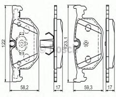 Bosch 0986494286 klocki hamulc. bmw 7 e65/e66  02 - tył, bmw 7 (e65, e66, e67)