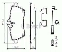 Bosch 0986494290 klocki hamulc. mercedes w169 a-klasa  04- a150-a20, mercedes-benz klasa a (w169)