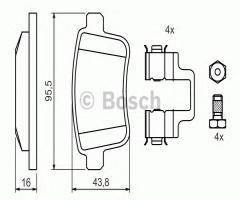 Bosch 0986494331 klocki hamulc. renault kangoo  08- tył, renault kangoo be bop (kw0/1_)