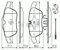 Bosch 0986494371 klocki hamulc. citroen c5 iii  08- przód, citroËn c5 iii (rd_), peugeot 508