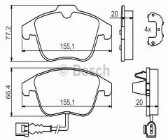 Bosch 0986494372 klocki hamulc. vw tiguan  07- przód, audi q3 (8u), vw tiguan (5n_)