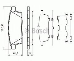 Bosch 0986494376 klocki hamulc. mazda cx-7  07- tył, mazda cx-7 (er)