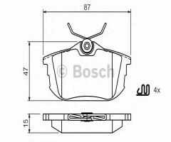 Bosch 0986494506 klocki hamulc. mitsubishi carisma 95-00 tył, volvo s40 i (vs)