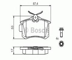 Bosch 0986494518 klocki hamulc. vw sharan 95-00 tył