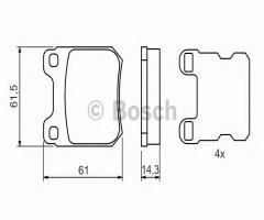 Bosch 0986494523 klocki hamulc. opel omega a  86-94 tył, opel omega b (25_, 26_, 27_)