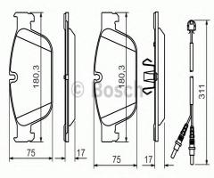 Bosch 0986494526 klocki hamulc. citroen c5  09-, citroËn c5 iii (rd_), peugeot 508