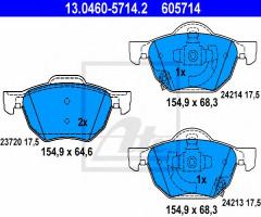 Ate 13.0460-5714 klocki hamulcowe honda accord 03-08 z akustycznym czujnikiem zużycia