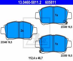 Ate 13.0460-5811 klocki hamulcowe toyota yaris 99-03 z akustycznym czujnikiem zużycia