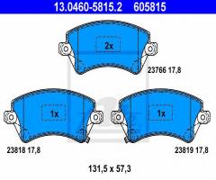 Ate 13.0460-5815 klocki hamulcowe toyota corolla 02-06 z akustycznym czujnikiem zużycia