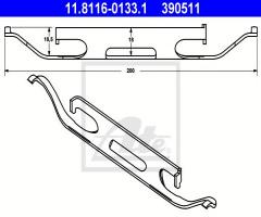 Ate 11.8116-0133 sprężyna zacisku hamulcowego mercedes w164 ml-klasa, bmw 7 (e38)