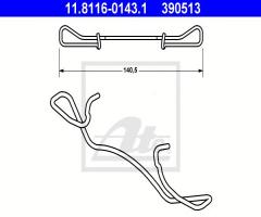 Ate 11.8116-0143 sprężyna zacisku hamulcowego audi/ford/vw, audi 100 (4a, c4), ford mondeo i (gbp)