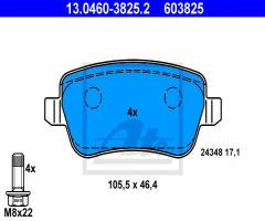 Ate 13.0460-3825 klocki hamulcowe fiat croma 05- tył, fiat croma (194)