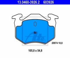 Ate 13.0460-3926 klocki hamulcowe renault, renault clio ii (bb0/1/2_, cb0/1/2_)